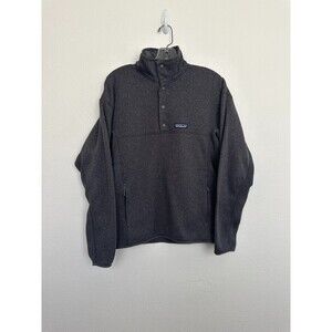 Patagonia Men's Snap Fleece Quarter Closure Sweater Gray Long Sleeve Size Small
